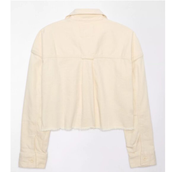 American Eagle Denim Button-Up Shirt Cropped - Picture 3 of 10